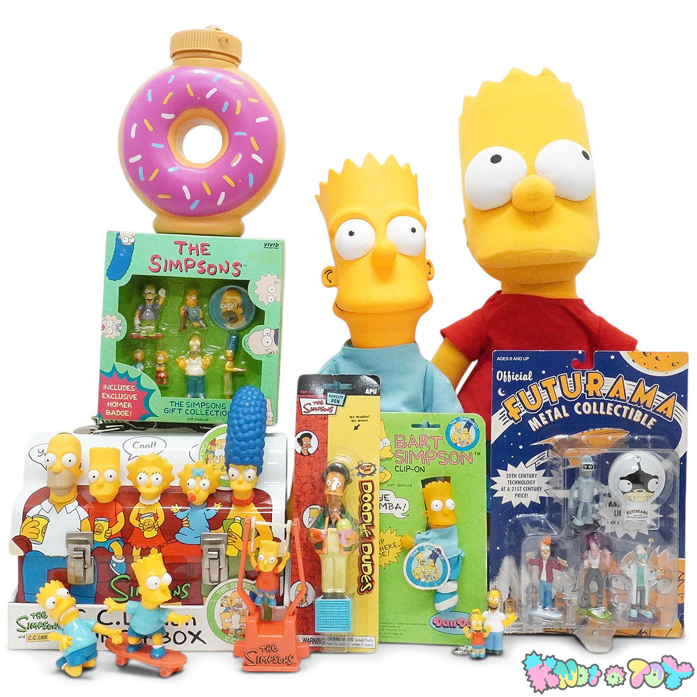 Matt Groeningの、the Simpsons/ザ・シンプソンズのトーキングプラッシュ、フィギュア、PVC、ランチボックスと、Futurama/フューチュラマのメタルフィギュアをピックアップ：）